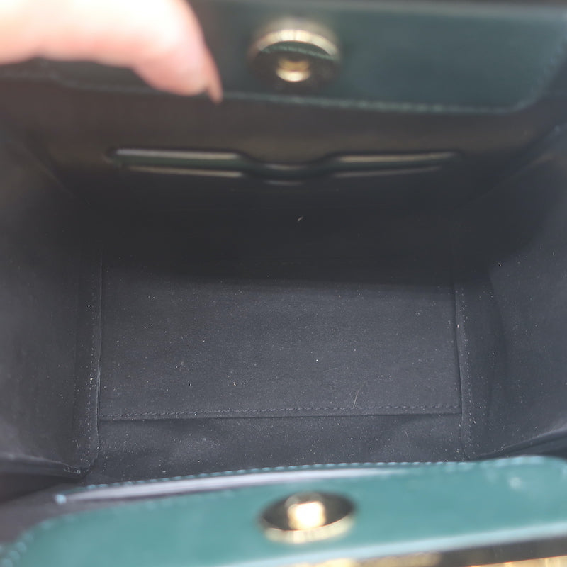 Alexander McQueen The Short Story Croc-Embossed Leather Crossbody Bag Dark Green