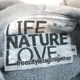 FREECITY Superfluff Lux Zip-Up Hoodie Sweatshirt Light Gray Size 3