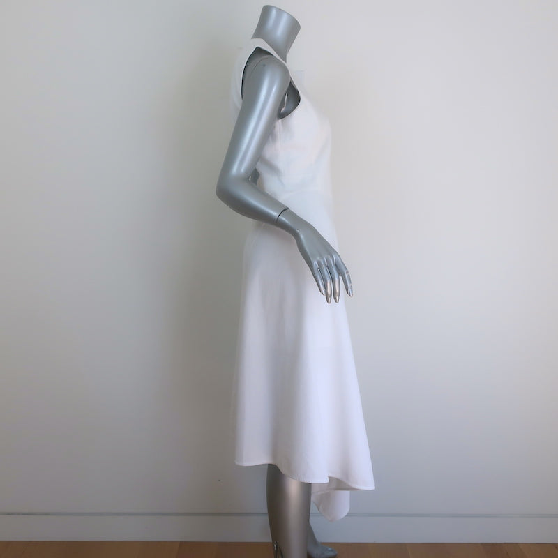 Stella McCartney Cutout-Back Asymmetric Midi Dress White Cotton Pique Size 42