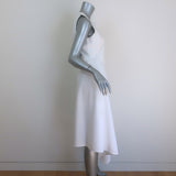 Stella McCartney Cutout-Back Asymmetric Midi Dress White Cotton Pique Size 42