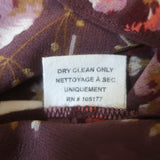 Ulla Johnson Mimi Tie-Neck Blouse Plum Floral Print Silk Size 2 Long Sleeve Top