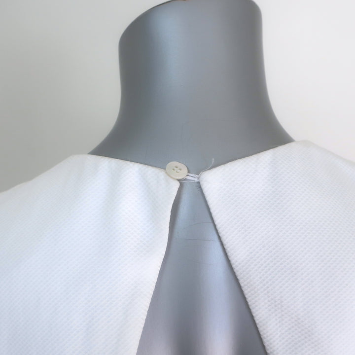 Stella McCartney Cutout-Back Asymmetric Midi Dress White Cotton Pique Size 42
