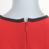 Victoria by Victoria Beckham Flounce Sleeve Top Red Stretch Wool Size US 6