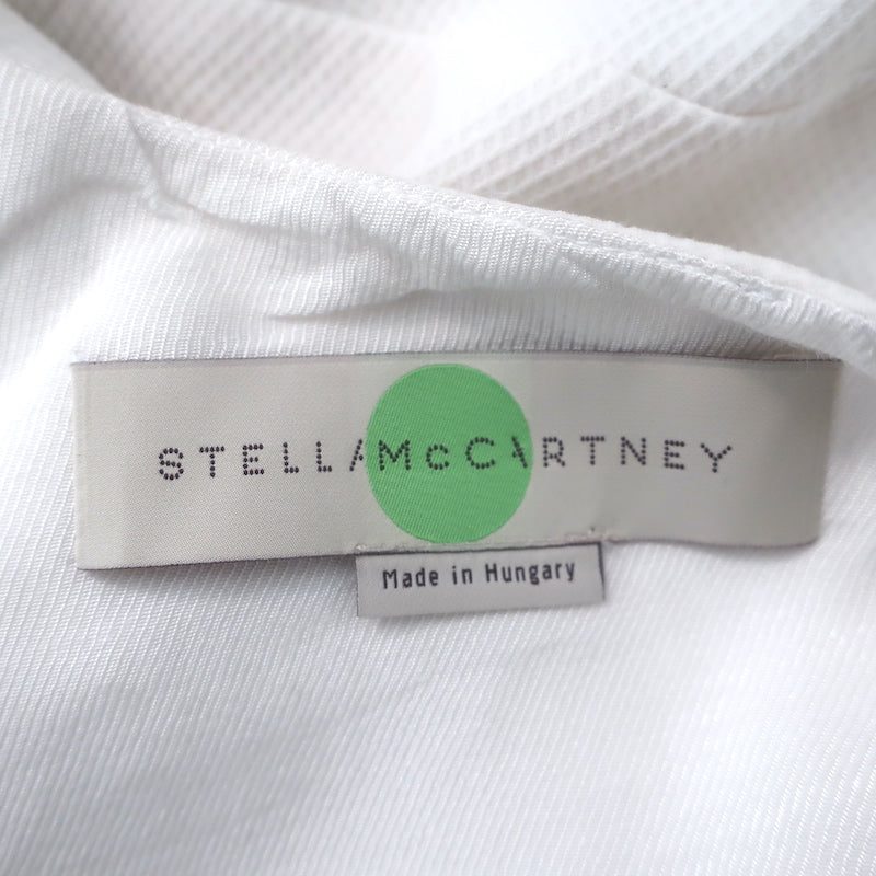 Stella McCartney Cutout-Back Asymmetric Midi Dress White Cotton Pique Size 42