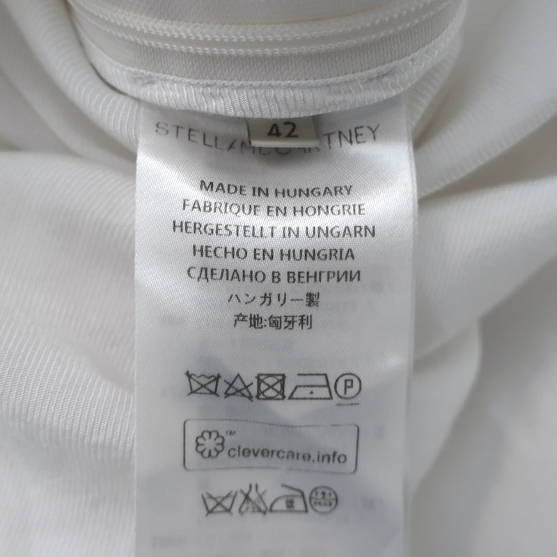 Stella McCartney Cutout-Back Asymmetric Midi Dress White Cotton Pique Size 42