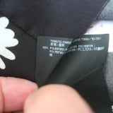 Balenciaga Daisy Print Ruffled Tie-Neck Top Black Crepe Size 34