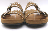 Isabel Marant Lennyo Grommet Studded Slide Sandals Camel Suede Size 37