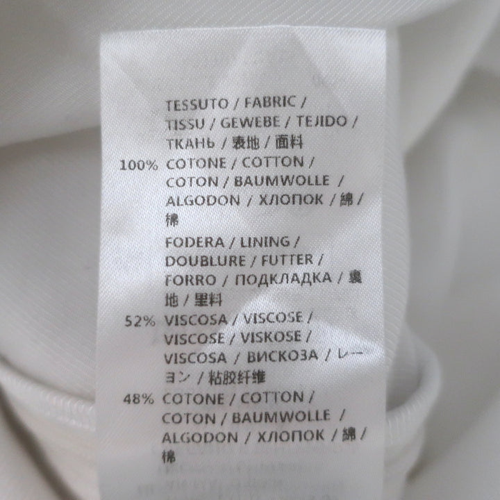 Stella McCartney Cutout-Back Asymmetric Midi Dress White Cotton Pique Size 42