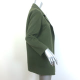 Theory Clairene Jacket Olive Green Double Face Wool-Cashmere Size Medium