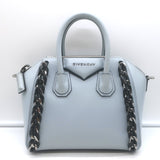 Givenchy Mini Antigona Woven Chain Satchel Sky Blue Leather Crossbody Bag