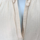 Honorine Giselle Tiered Mini Dress Beige Embroidered Cotton Size Extra Small