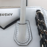 Givenchy Mini Antigona Woven Chain Satchel Sky Blue Leather Crossbody Bag