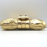 Lanvin Mother of Pearl Accent Small Shoulder Bag Gold Metallic Leather