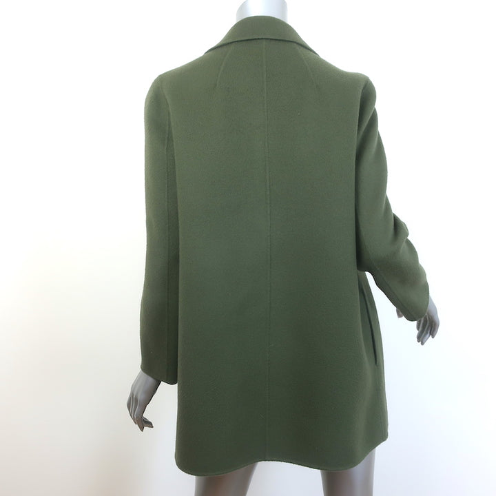 Theory Clairene Jacket Olive Green Double Face Wool-Cashmere Size Medium