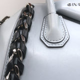 Givenchy Mini Antigona Woven Chain Satchel Sky Blue Leather Crossbody Bag