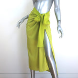 ERES Zephyr Pareo Cover-Up Wrap Skirt Lime Cotton Jersey One Size
