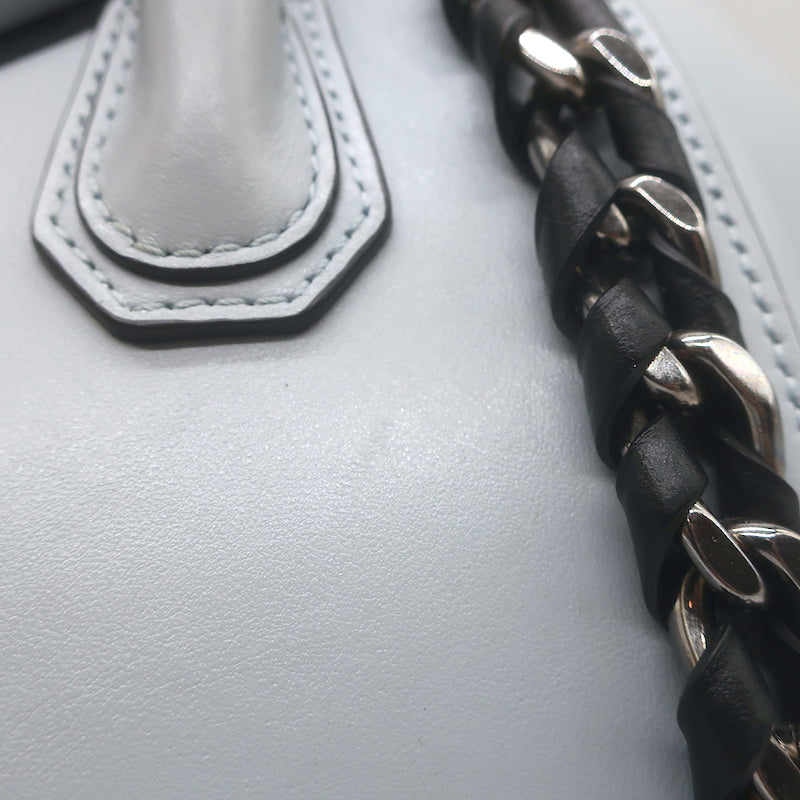 Givenchy Mini Antigona Woven Chain Satchel Sky Blue Leather Crossbody Bag