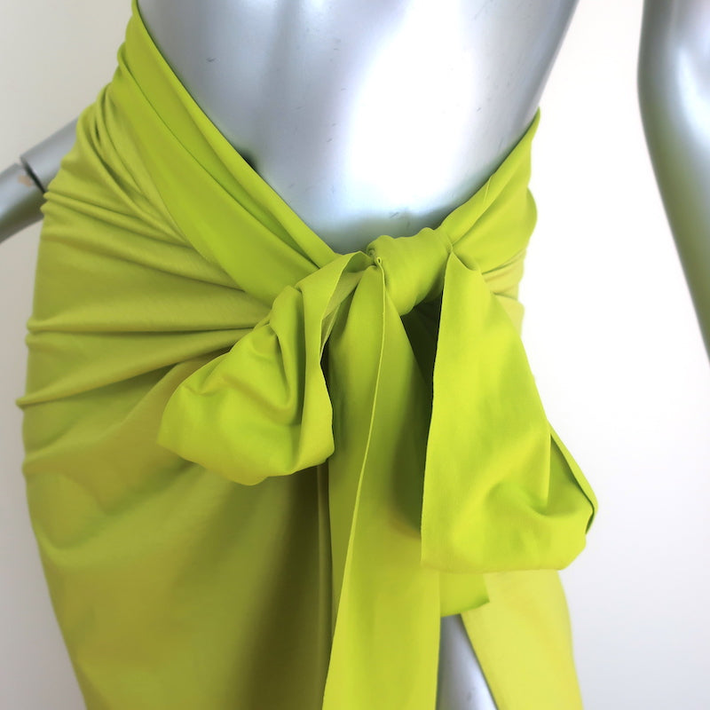 ERES Zephyr Pareo Cover-Up Wrap Skirt Lime Cotton Jersey One Size