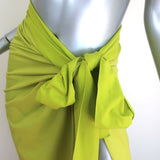 ERES Zephyr Pareo Cover-Up Wrap Skirt Lime Cotton Jersey One Size