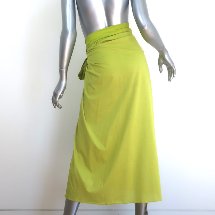 ERES Zephyr Pareo Cover-Up Wrap Skirt Lime Cotton Jersey One Size
