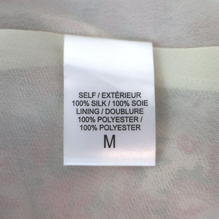 LoveShackFancy Alex Ruffled Midi Skirt Cream/Pink Floral Print Silk Size Medium