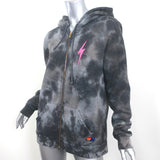 Aviator Nation Zip-Up Bolt Hoodie Sweatshirt Gray Tie Dye Size Large