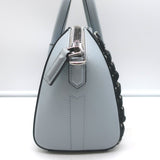 Givenchy Mini Antigona Woven Chain Satchel Sky Blue Leather Crossbody Bag