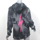 Aviator Nation Zip-Up Bolt Hoodie Sweatshirt Gray Tie Dye Size Large