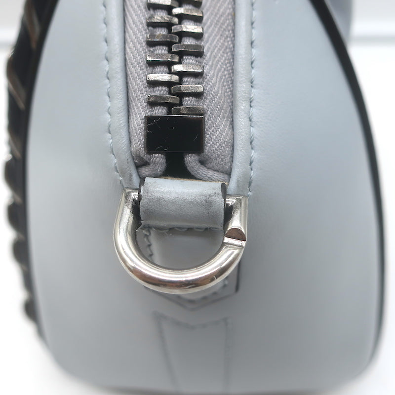 Givenchy Mini Antigona Woven Chain Satchel Sky Blue Leather Crossbody Bag