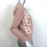 Moncler Magolione Tricot Alla Coreana Floral Knit Puffer Jacket Pink Size Small