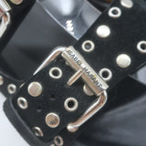 Isabel Marant Lennyo Grommet Studded Slide Sandals Black Suede Size 37