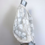 Ulla Johnson Sandrine Blouse Cream Floral Fil Coupe Size 2 Long Sleeve Top