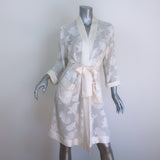 ERES Belted Robe Cream Floral Burnout Chiffon Size Medium/Large