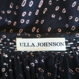 Ulla Johnson Rena Tassel Top Black Printed Cotton Size 6 Cap Sleeve Blouse