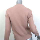 Moncler Magolione Tricot Alla Coreana Floral Knit Puffer Jacket Pink Size Small