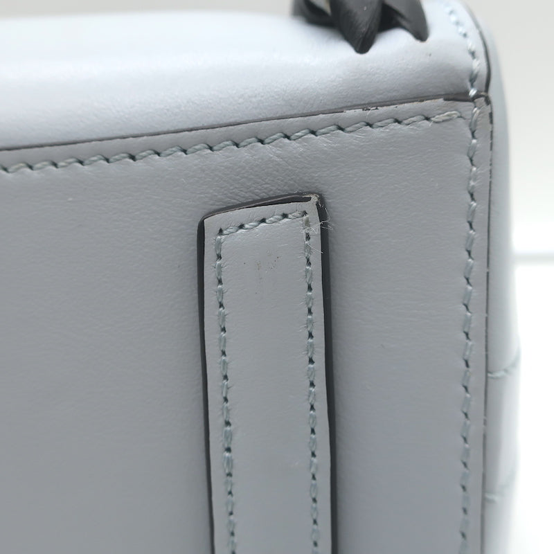 Givenchy Mini Antigona Woven Chain Satchel Sky Blue Leather Crossbody Bag