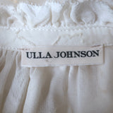 Ulla Johnson Sandrine Blouse Cream Floral Fil Coupe Size 2 Long Sleeve Top