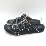 Isabel Marant Lennyo Grommet Studded Slide Sandals Black Suede Size 37