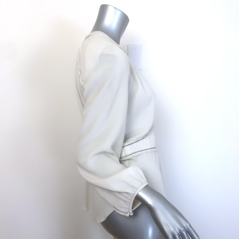 Isabel Marant Wiley Peplum Blouse Ecru Crepe Size 38