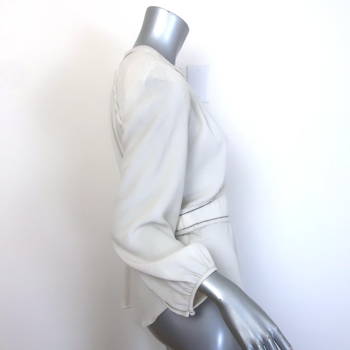 Isabel Marant Wiley Peplum Blouse Ecru Crepe Size 38