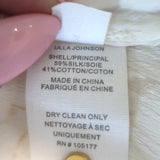 Ulla Johnson Sandrine Blouse Cream Floral Fil Coupe Size 2 Long Sleeve Top