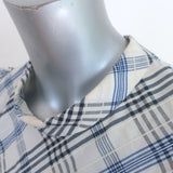 Veronica Beard Isabel Plaid Top Cream/Blue Size 8 Puff Sleeve Blouse