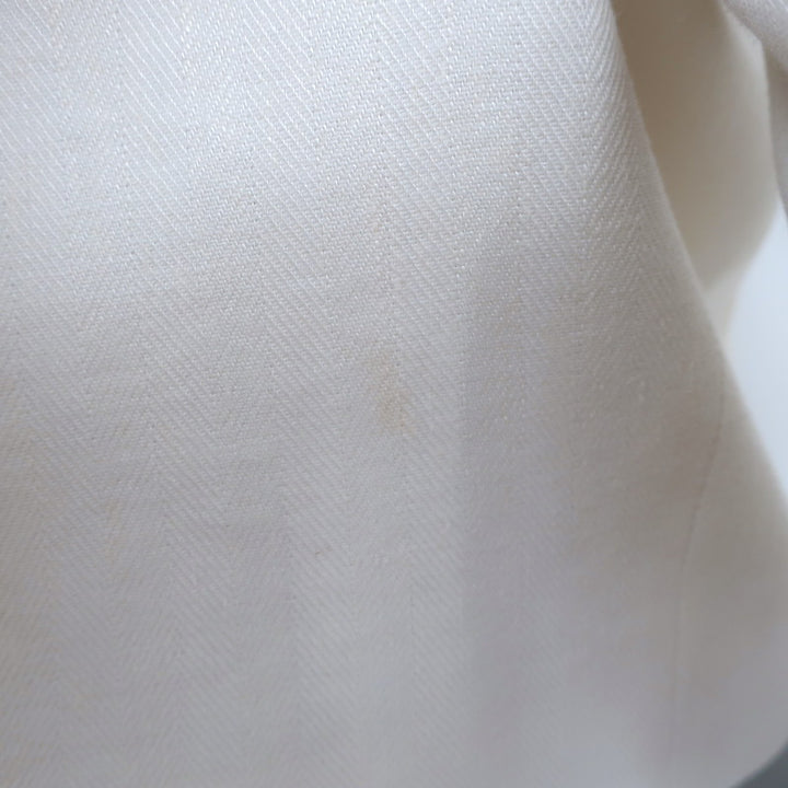 Veronica Beard Fabiola Cropped One-Button Blazer Cream Stretch Linen Size 4