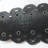 Calleen Cordero Lace-Up Wide Belt Black & Brown Scalloped Leather Size 30