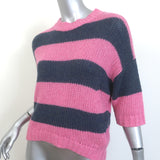 Zadig & Voltaire Bully Striped Cashmere Sweater Pink/Gray Size Extra Small NEW