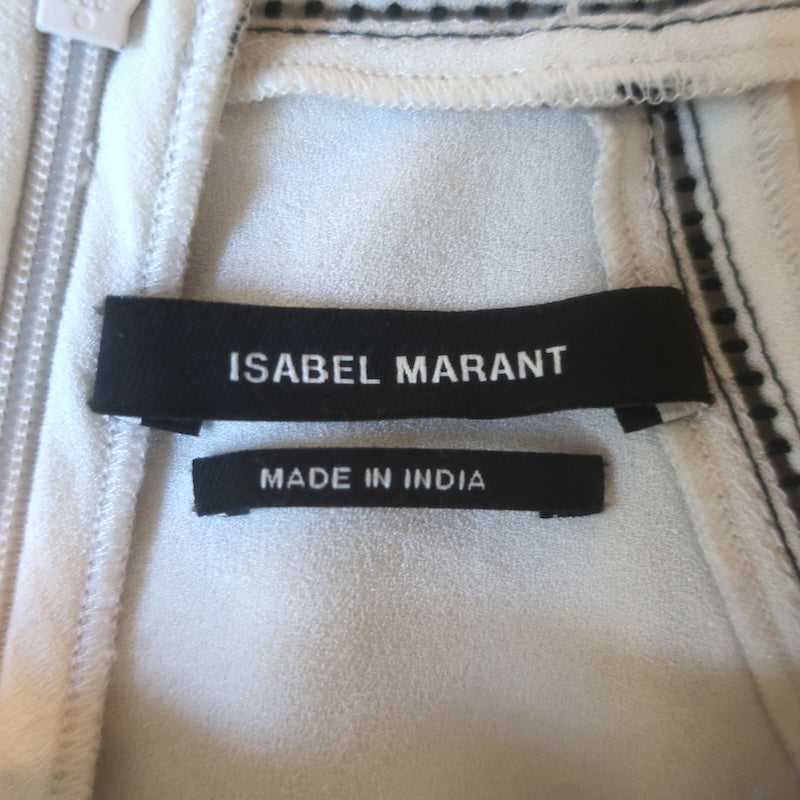 Isabel Marant Wiley Peplum Blouse Ecru Crepe Size 38