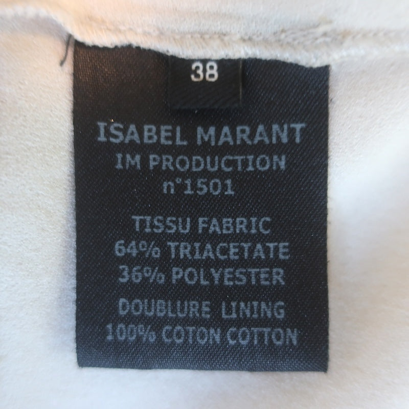 Isabel Marant Wiley Peplum Blouse Ecru Crepe Size 38