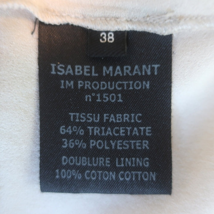 Isabel Marant Wiley Peplum Blouse Ecru Crepe Size 38