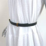 Celine Skinny Belt Black Leather Size 36
