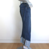 Bottega Veneta Exposed Seam Curved-Leg Jeans Dark Blue Denim Size 38